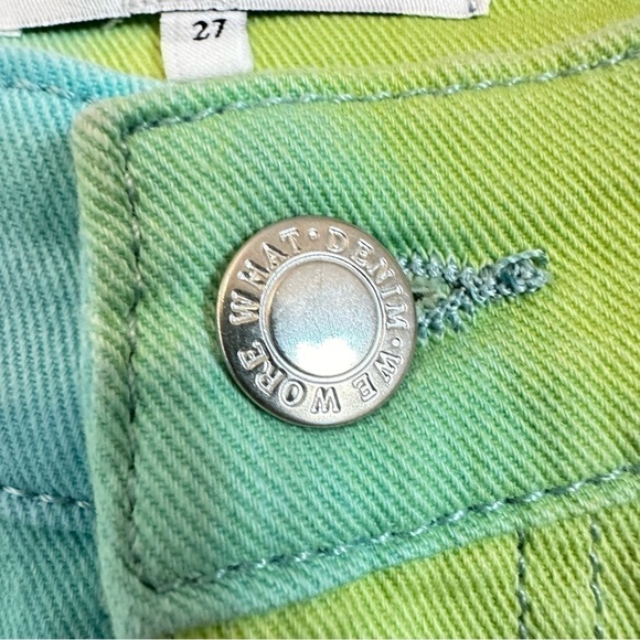 NWT WeWoreWhat flare bell short stretch twill denim tie dye women 27 - Picture 10 of 14
